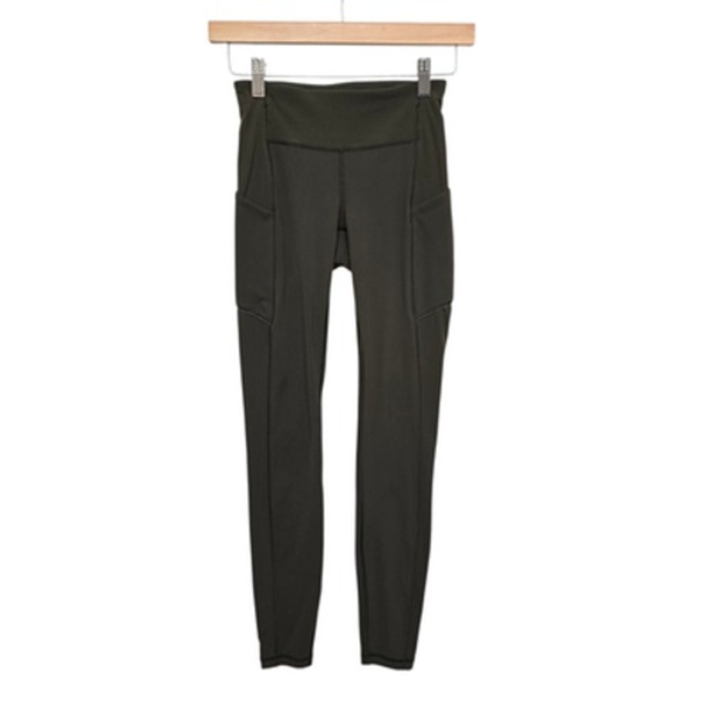 Lululemon Pants Womens 2 Dark Olive High Rise Leggings with Pockets Yoga Running